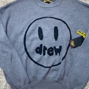 Drew House Gray Smiley Crewneck Sweater Mascot Men’s Size Small